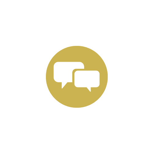Two overlapping speech bubbles.